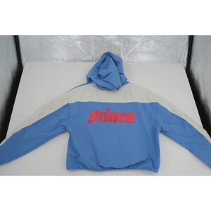 Prince Pickleball Jacket Windbreaker Blue White Red Logo Size XXL Hooded